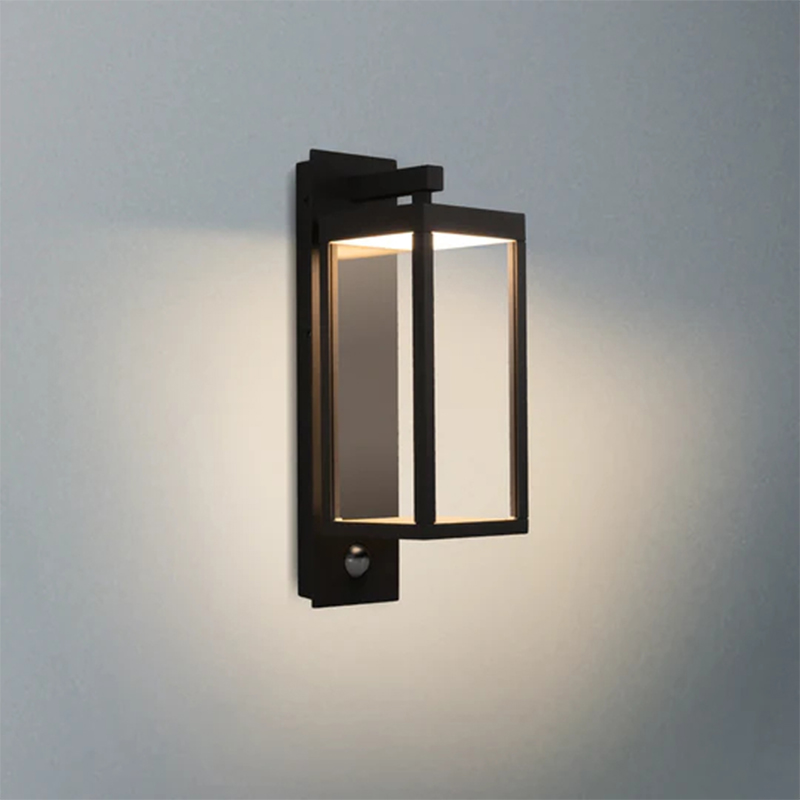 22529 IP54 13W 750LM LED sort/hvid/grå dag/nat sensor udendørs væglys
